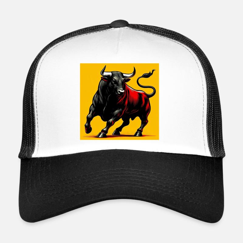 taureau - Casquette trucker  - blanc/noir