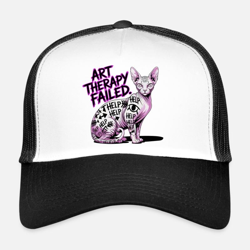 Cat Art Therapy Fail - Trucker Cap - white/black