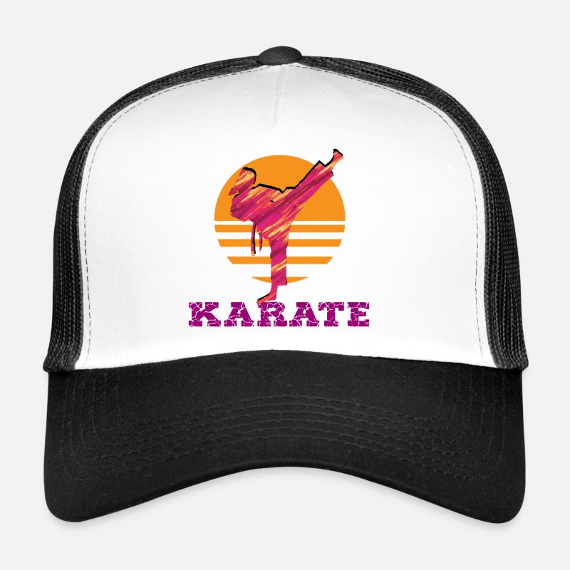 Karaté Coucher de soleil Silhouette Casquette trucker 