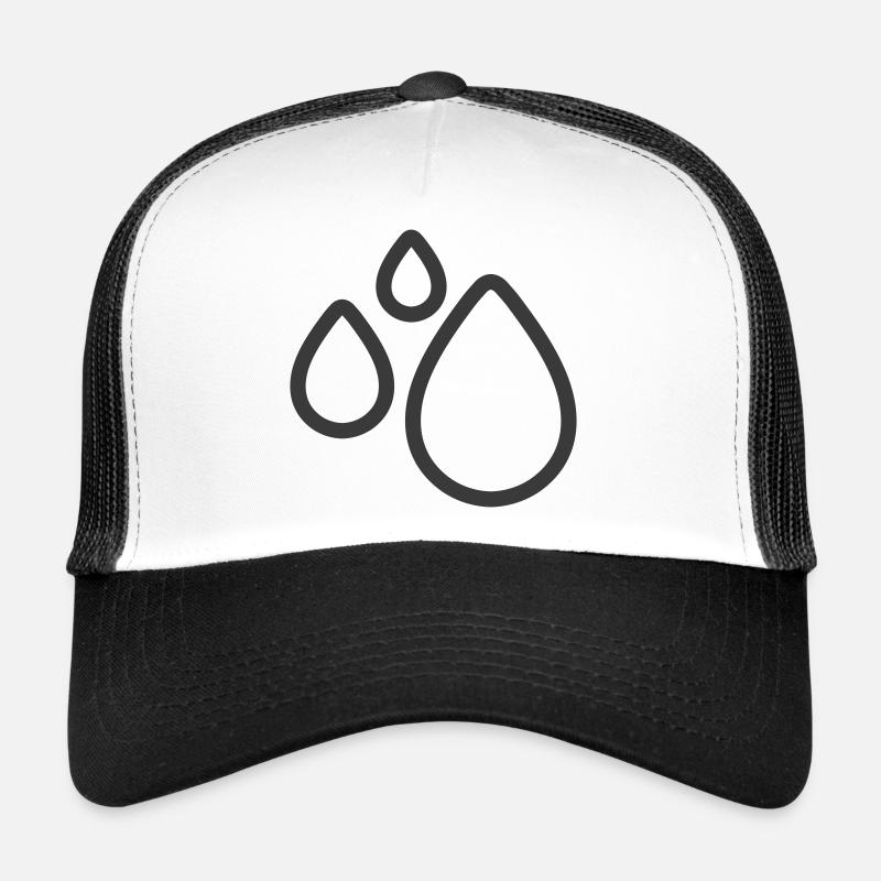 Dreifaches Wassertropfen-Liniensymbol-Logo Trucker Cap