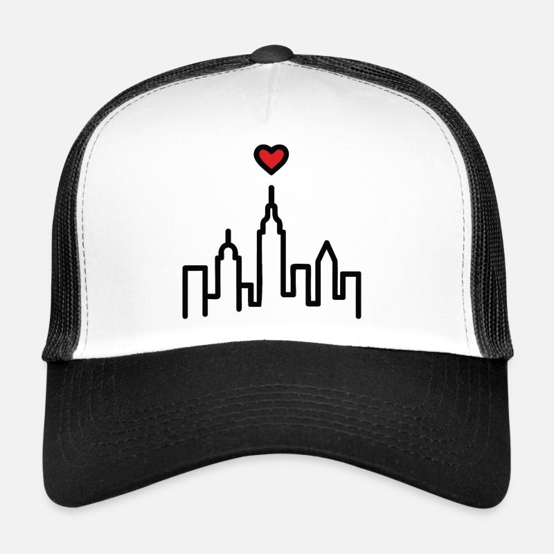 Urbanes Herz auf Skyline Trucker Cap