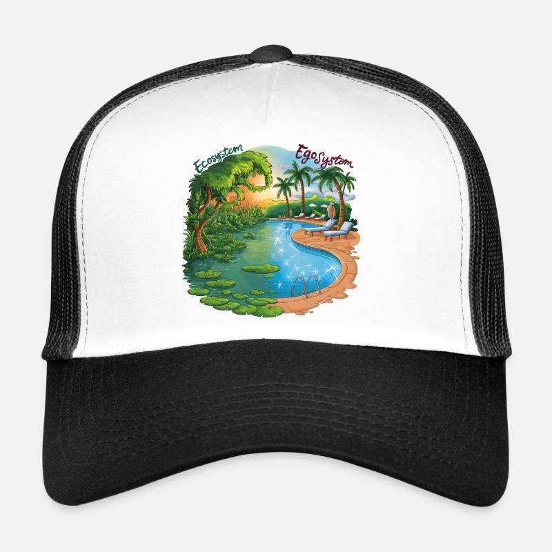 Ecosystem Egosystem Design Humour et Écologie Casquette trucker 