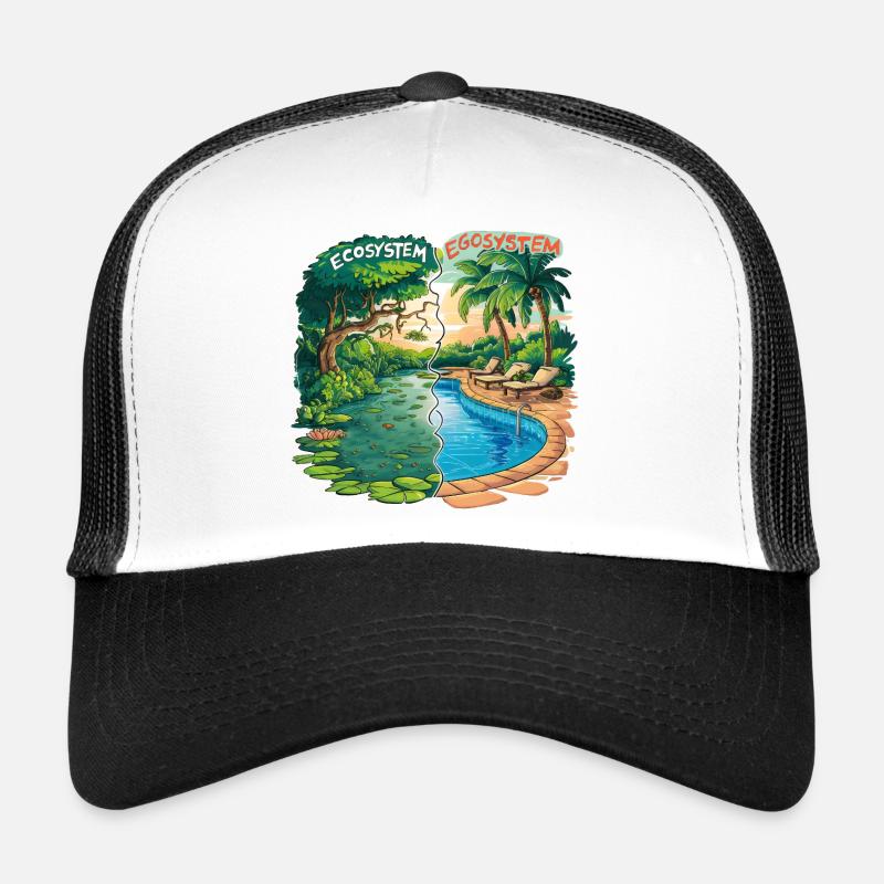 Ecosystem vs Egosystem Message Écologique Casquette trucker 