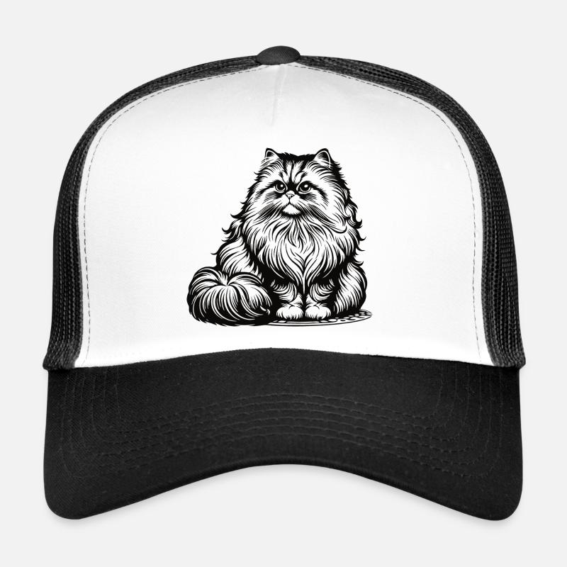 Persian Cat Design, Classy, Fluffy and Royal Trucker Cap
