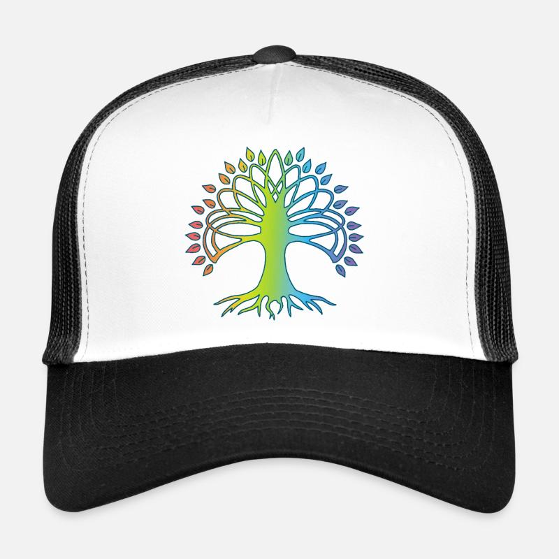 Multicolored Tree of Life Trucker Cap