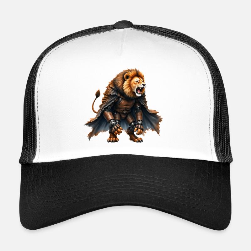 Lion Warrior with Armor and Cape Trucker Cap