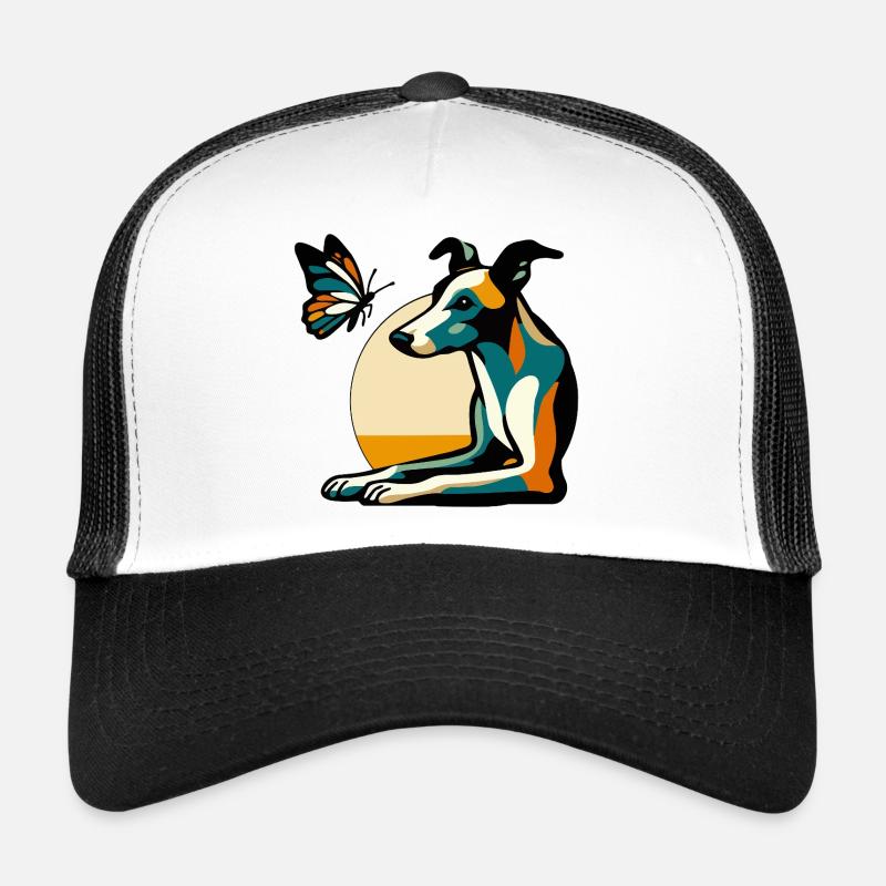 Chien coloré avec papillon Casquette trucker 