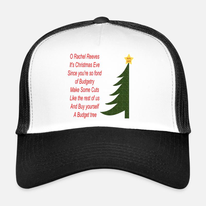 Rachel Reeves Budget Weihnachtsbaum - Trucker Cap - Weiß/Schwarz