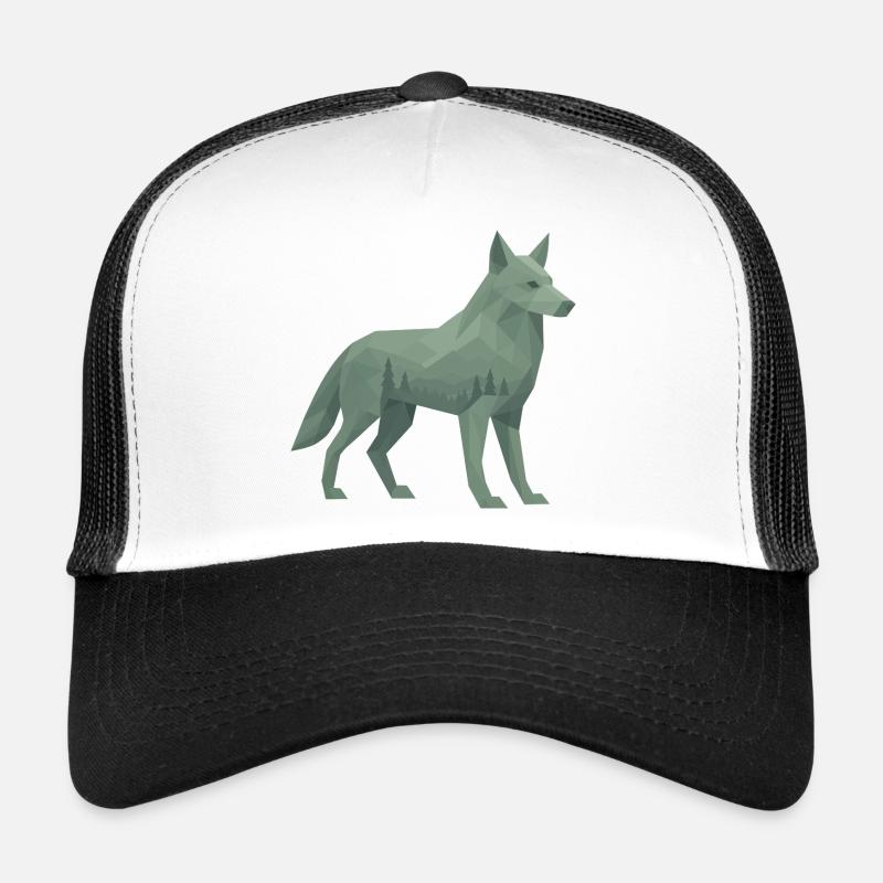 Geometric Wolf Trucker Cap