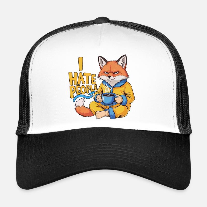 Fuchs Kaffee Morgenmuffel Lustig Introvertiert Trucker Cap