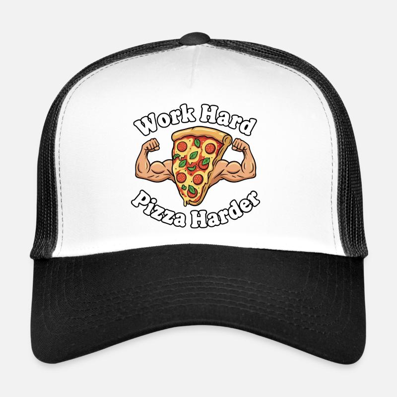 Travailler dur Pizza plus dur Casquette trucker 