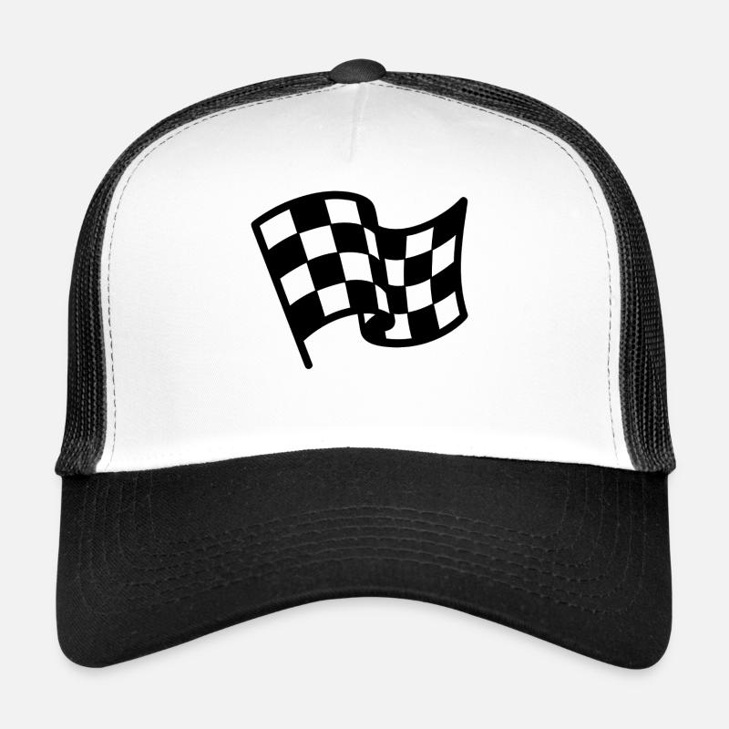 Drapeau damier course automobile Casquette trucker 