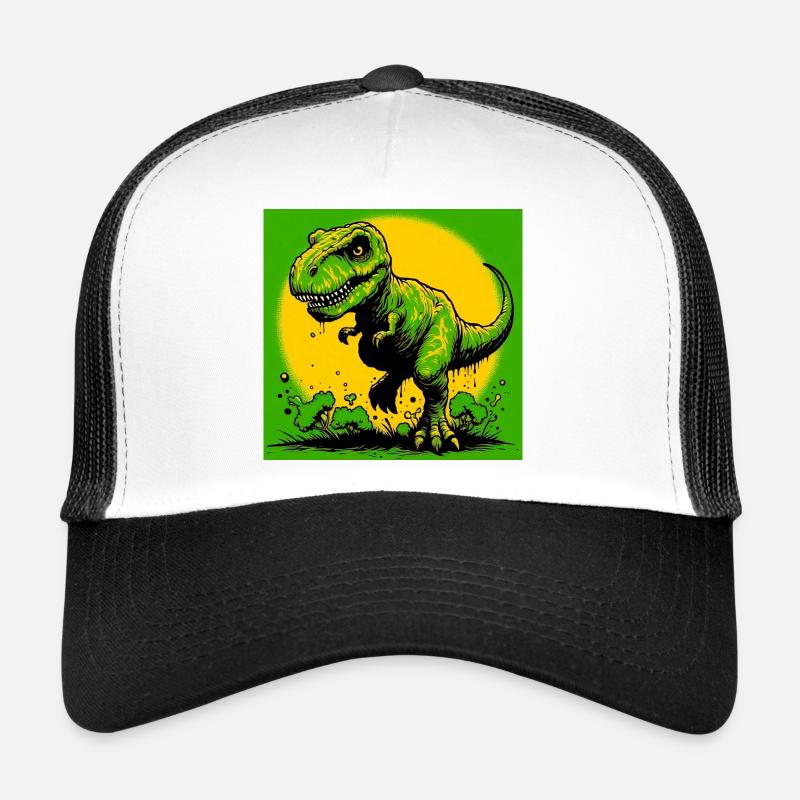 Dinosaurier - Trucker Cap - Weiß/Schwarz