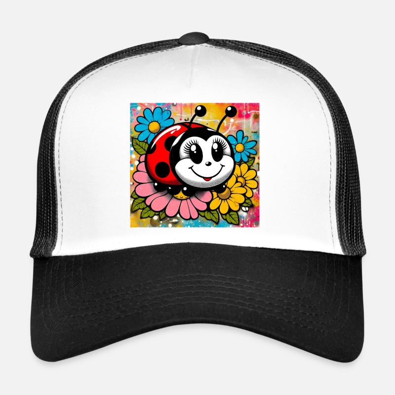 Marienkäfer - Trucker Cap - Weiß/Schwarz