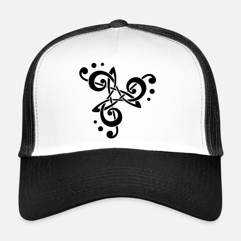 Musikalische Note in Triskelion - Trucker Cap - Weiß/Schwarz