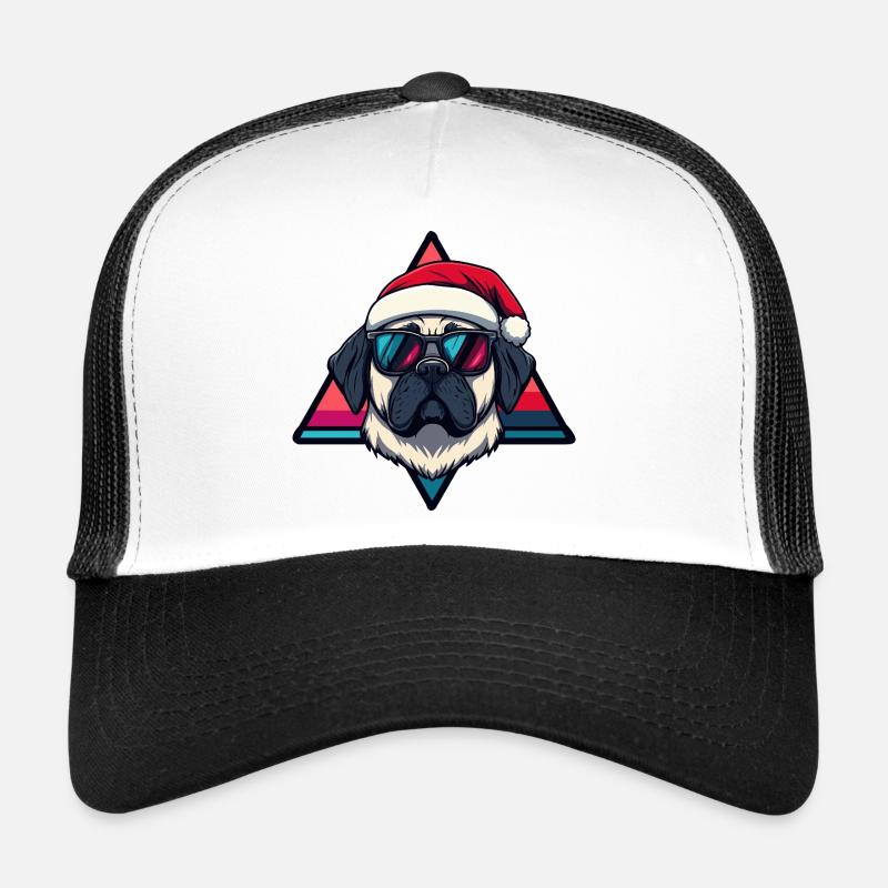 Santa Dog Comic Trucker Cap
