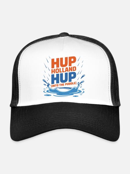 Hup Holland Hup Éclaboussure de flaque - Casquette trucker  - blanc/noir - Devant