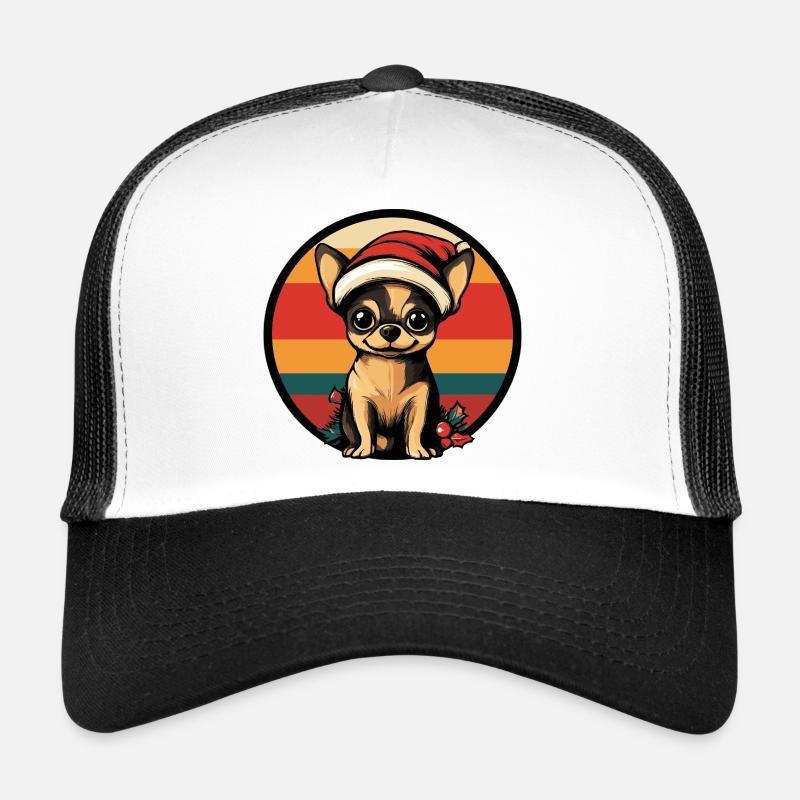 Le Père Noël Chihuahua dans un ring rétro Casquette trucker 