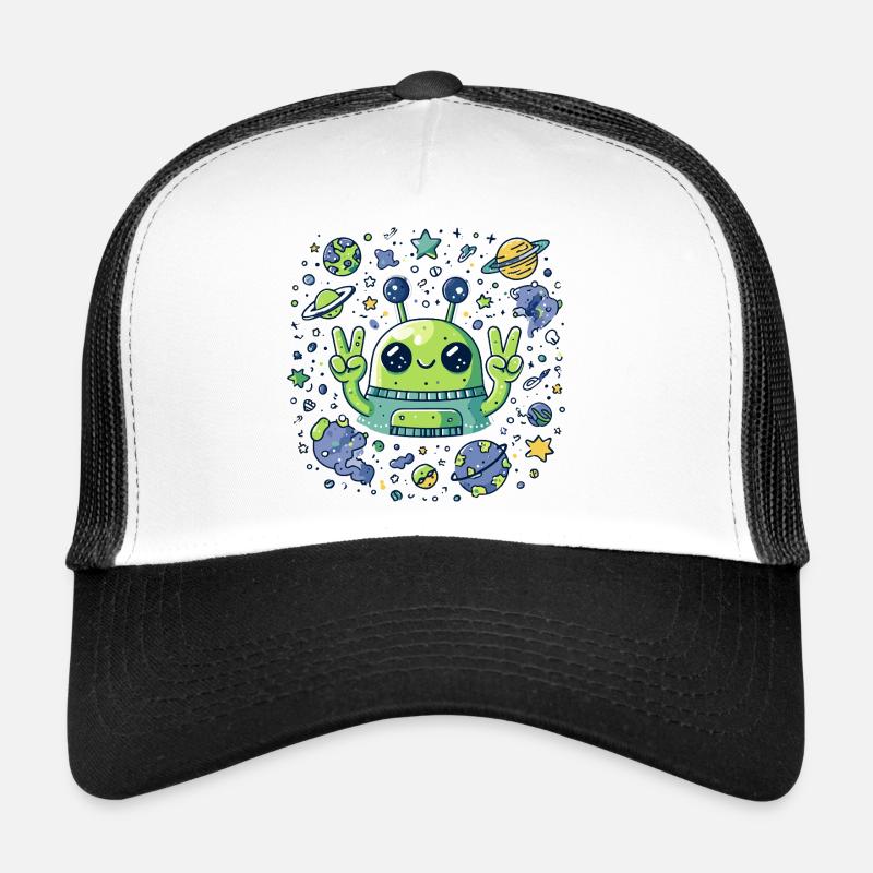 Galaktischer Alien Peacezeichen Trucker Cap