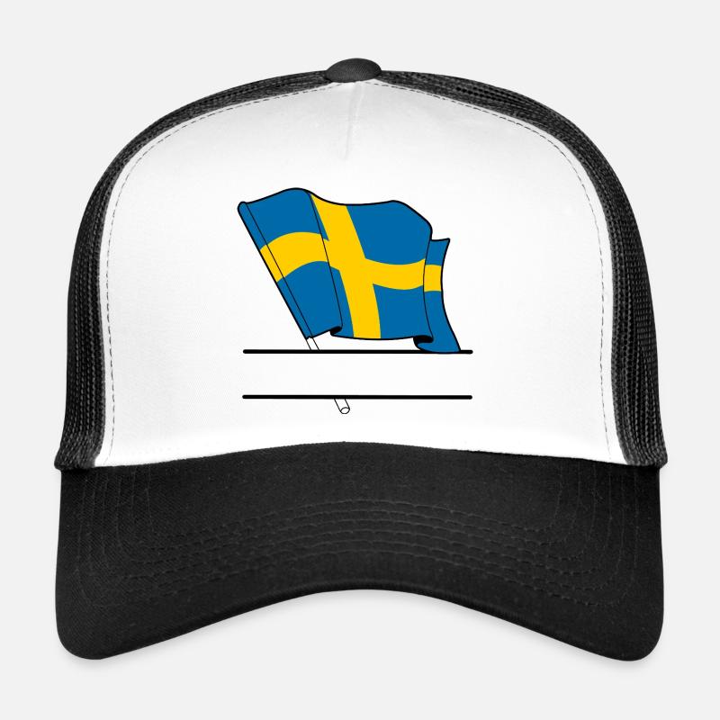 Drapeau de SUÈDE – Texte personnalisé Casquette trucker 
