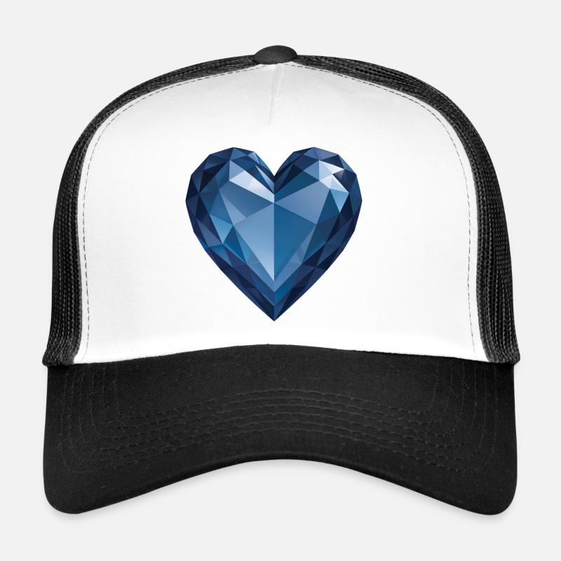 SAPHIR HEART - peace & love - Trucker Cap - white/black