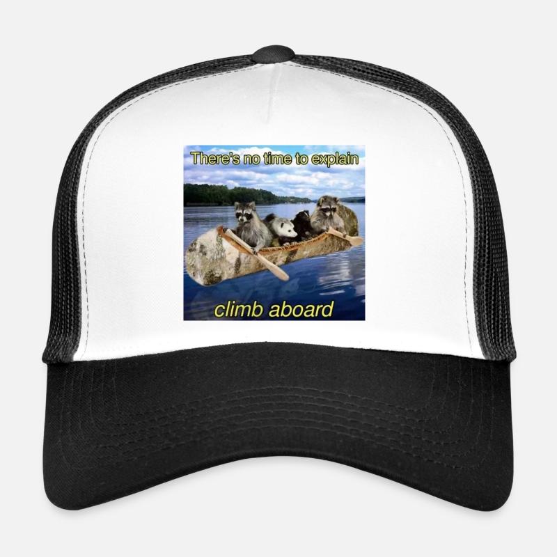 Waschbären-Flussrettungsboot - Trucker Cap - Weiß/Schwarz