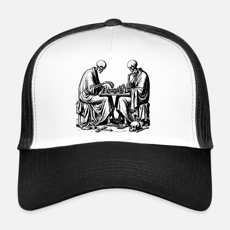 Les squelettes jouent aux échecs Casquette trucker 