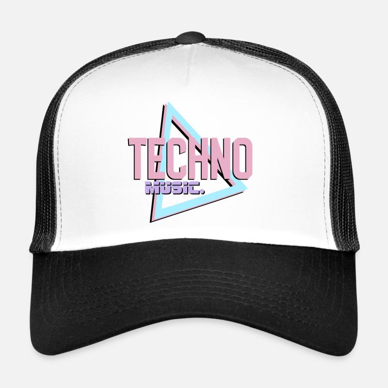 Techno Neon Retro Logo Trucker Cap