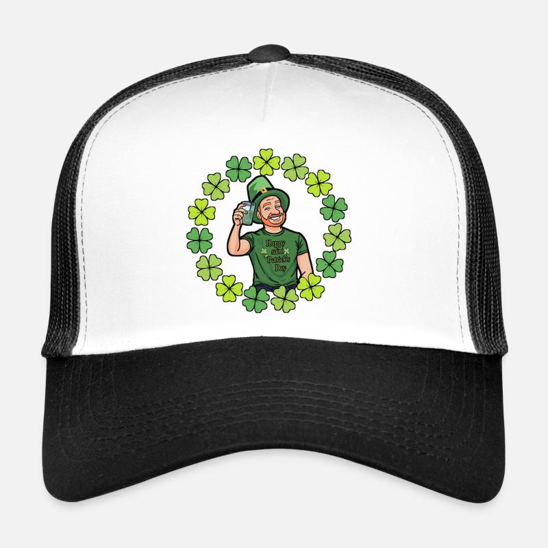 St. Patrick's Day Cartoon mit Kleeblättern Trucker Cap