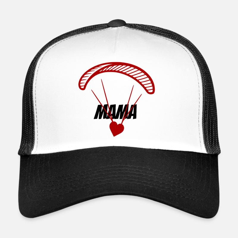 Parapente avec maman écriture et cœur Casquette trucker 