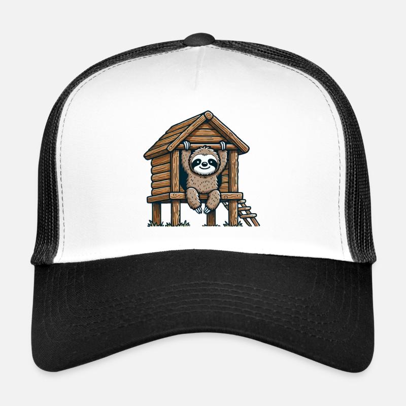 Sloth in Treehouse Illustration Trucker Cap