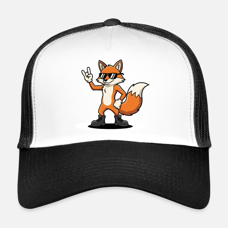 Cadeau musical Retro Fox Rock Drôle Casquette trucker 