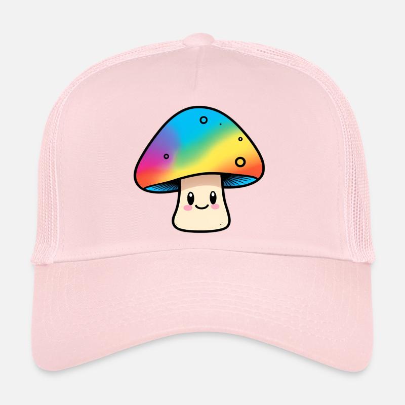 Conception des champignons arc-en-ciel Kawaii Casquette trucker 