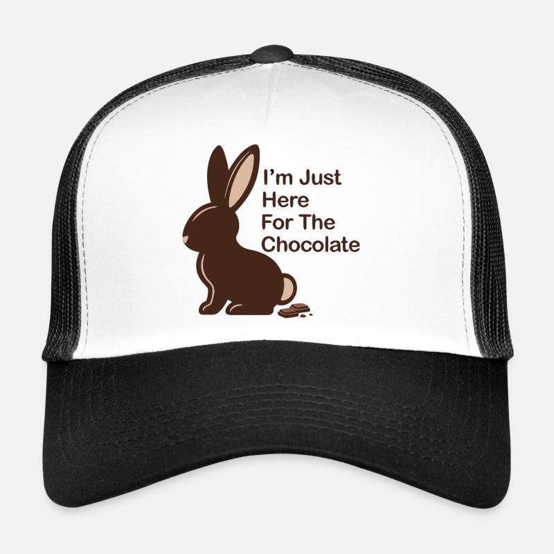 Just here for chocolate Schokoladen Osterhase - Trucker Cap - Weiß/Schwarz