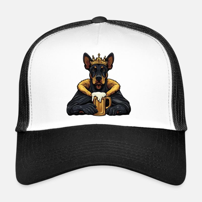 Doberman Dog Beer King Casquette trucker 