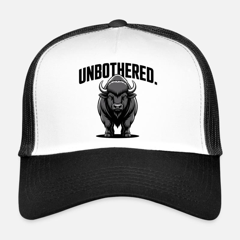 Emblème du taureau indifférent - Casquette trucker  - blanc/noir