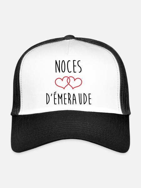 Emerald wedding anniversary: 40 years of marriage - Trucker Cap - white/black - Front