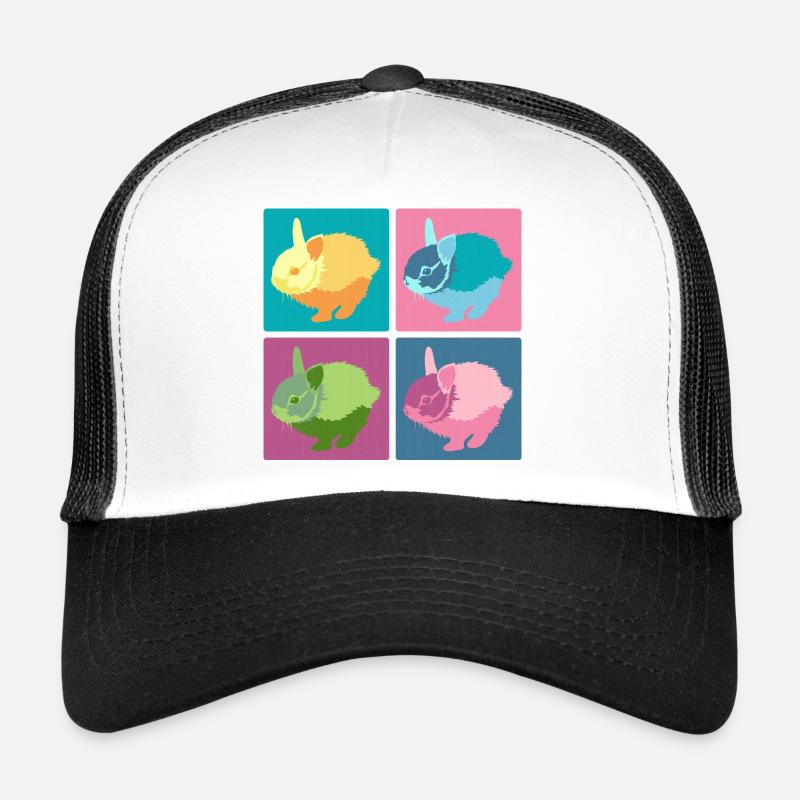 Ensemble de blocs de couleur Pop Art Rabbit Casquette trucker 