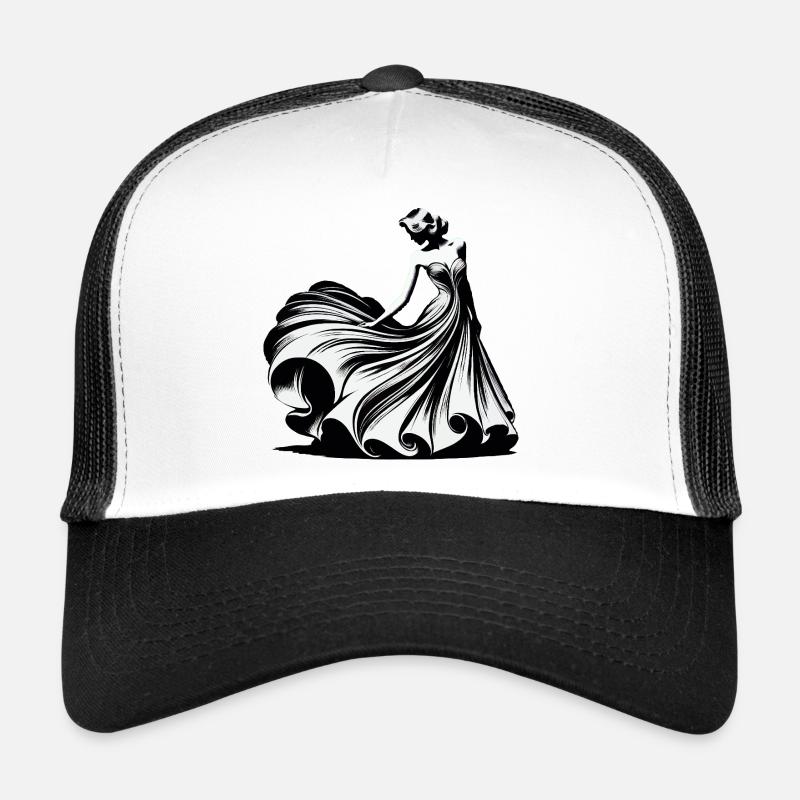 Robe de golf en silhouette blanche Casquette trucker 