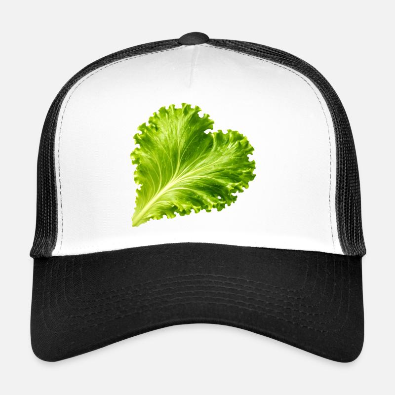 Illustration de feuille de laitue en forme de cœur Casquette trucker 