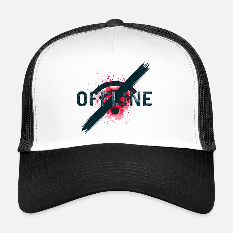 Chronically Offline - Digital Detox Art - Trucker Cap - Weiß/Schwarz