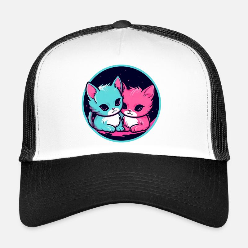Duo de chatons néon Casquette trucker 
