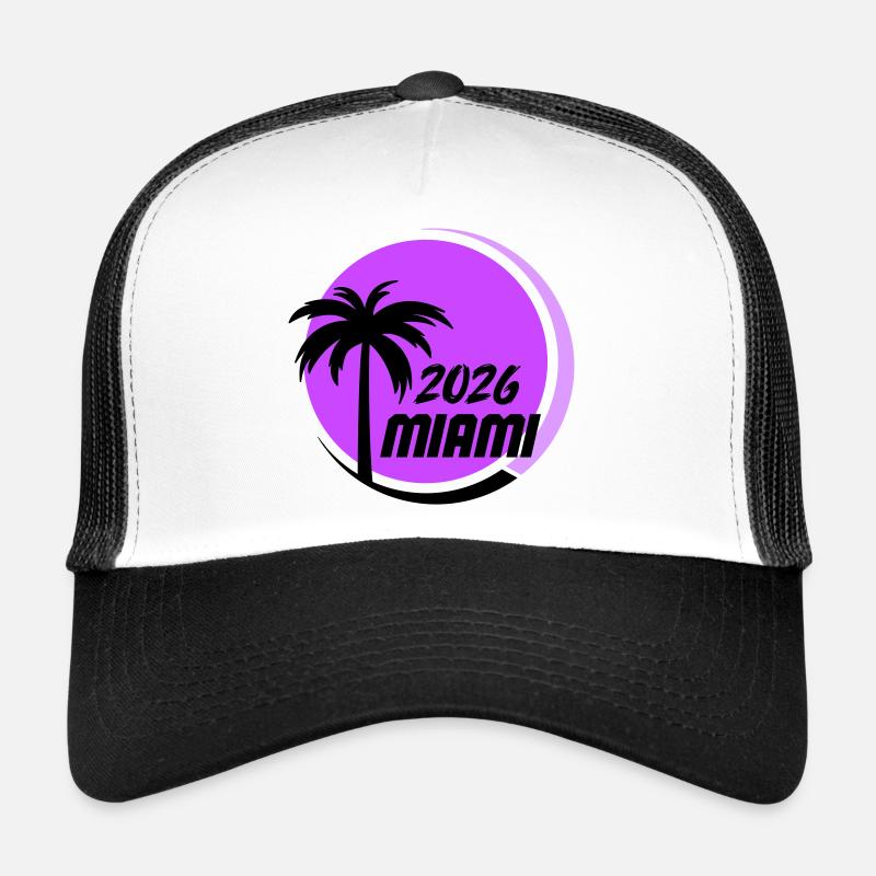 Miami  Palmen Neon Logo Trucker Cap