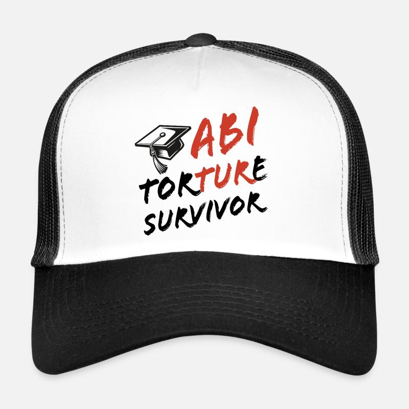 Abi Torture Survivor - Es war eine Folter - Trucker Cap - Weiß/Schwarz
