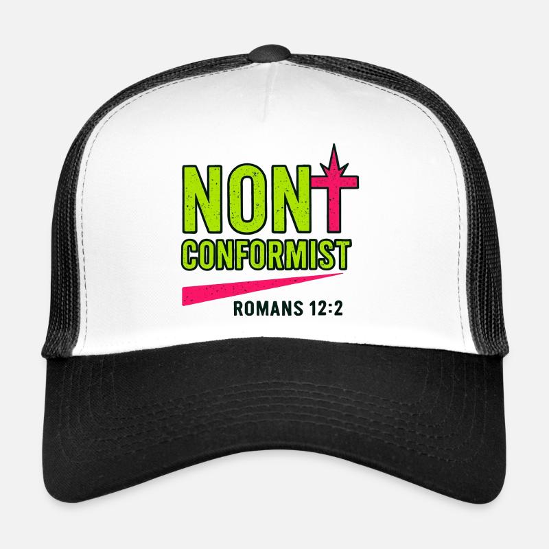 Chrétien Pop Art Romains 12:2 Design Néon Casquette trucker 