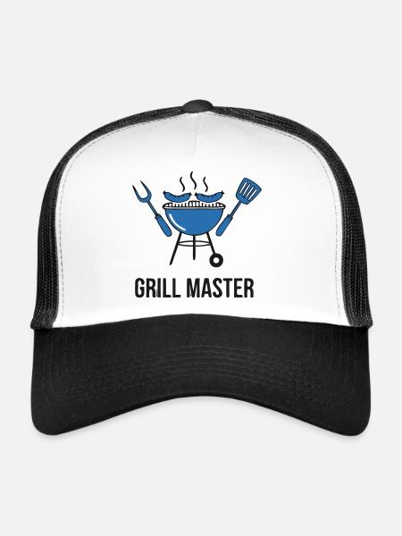 Papa du vrai Maître du Grill - Casquette trucker  - blanc/noir - Devant