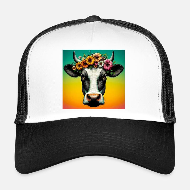 Kuh - Trucker Cap - Weiß/Schwarz