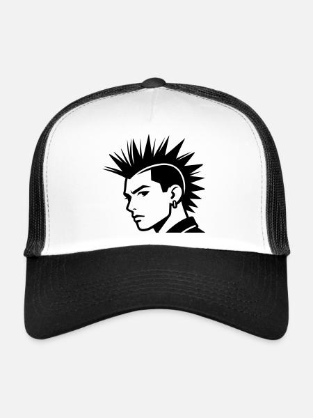 Punk - Trucker Cap - white/black - Front