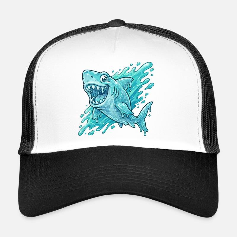 Blauer Hai Splash Abenteuer Trucker Cap