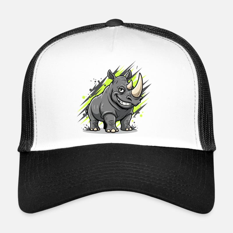 Grinning Rhino Graffiti Style Trucker Cap